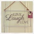 Just £2 Shabby Chic Glass Slogan Hanging Plaques